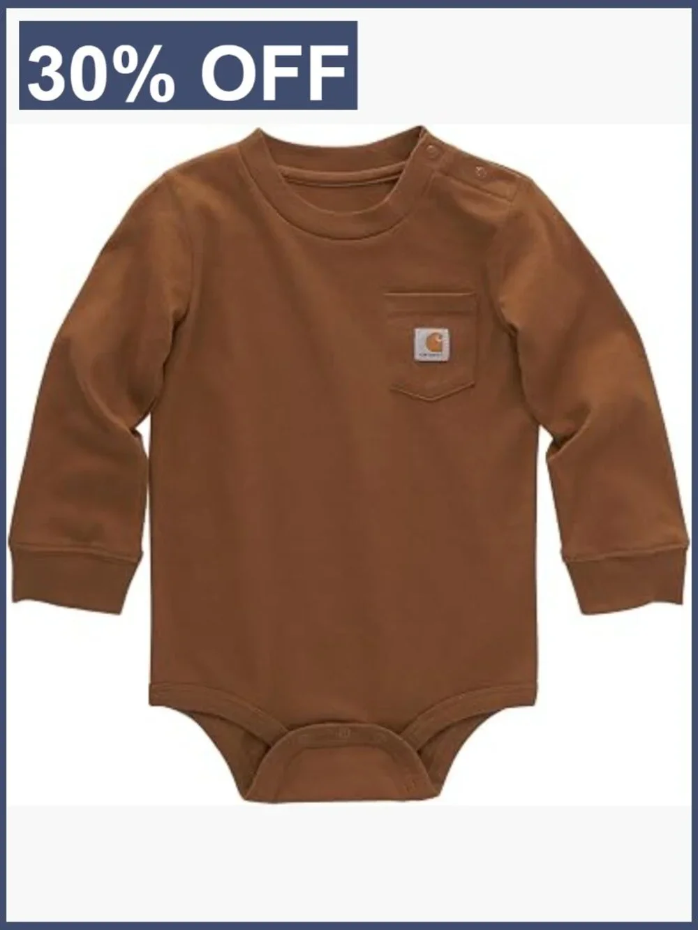 Long-Sleeve Pocket Bodysuit - Cotton Baby One Piece, Easy Snap Closure, Unisex